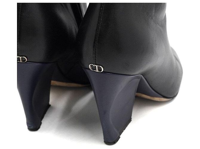 Dior Stivaletti da donna in pelle nera con logo CD argento - vista 8