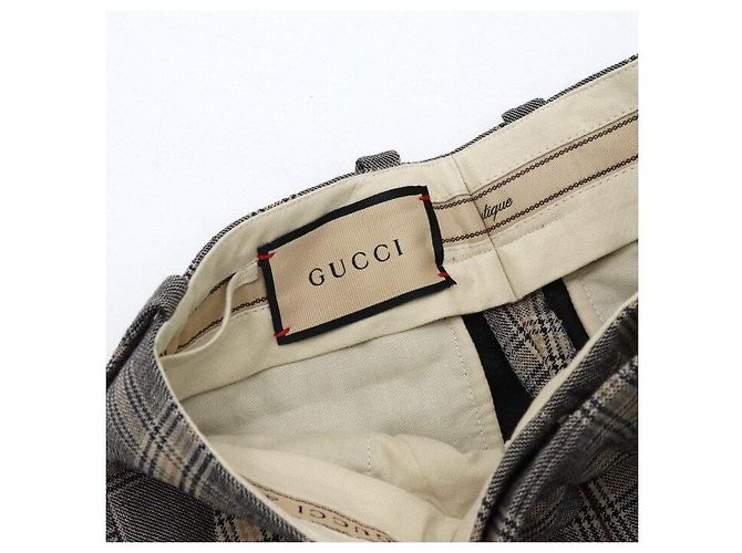 Gucci Pantalones cortos de lino a cuadros para mujer - vista 6