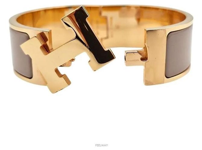 Hermès Armband mit Logo-Verschluss Gelb - Ansicht 5