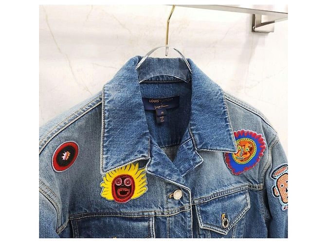 Louis Vuitton Yayoi Kusama Limited Edition Multi-Patch Denim Jacke Blau - Ansicht 4