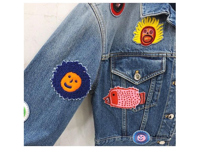 Louis Vuitton Yayoi Kusama Limited Edition Multi-Patch Denim Jacke Blau - Ansicht 5