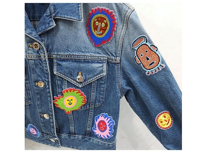 Louis Vuitton Yayoi Kusama Limited Edition Multi-Patch Denim Jacke Blau - Ansicht 6