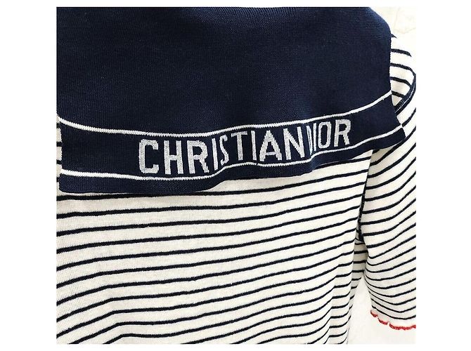 Dior Riviera Marinière Motif Strickpullover Kurzarm - Ansicht 3