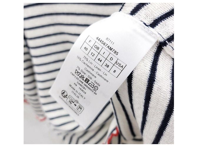 Dior Riviera Marinière Motif Strickpullover Kurzarm - Ansicht 5