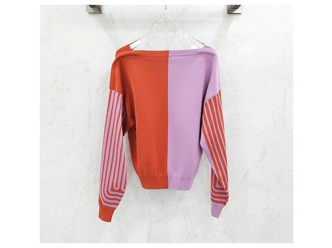 Hermès Grand GRAND TRALALA Seidenpullover mit langen Ärmeln Rot - Ansicht 2