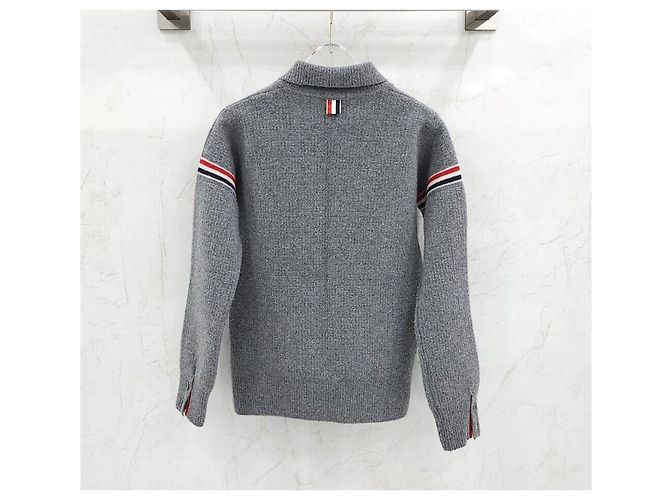 Thom Browne Work Jacket aus Woll-Kaschmir-Baumwoll-Loopback Hellgrau - Ansicht 2