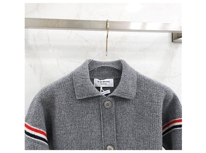Thom Browne Work Jacket aus Woll-Kaschmir-Baumwoll-Loopback Hellgrau - Ansicht 3