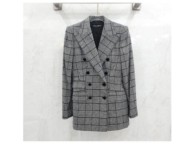 Dolce & Gabbana Conjunto de Blazer y Pantalones de Lana Houndstooth Prince - vista 2
