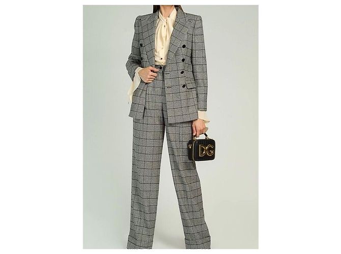 Dolce & Gabbana Conjunto de Blazer y Pantalones de Lana Houndstooth Prince - vista 8