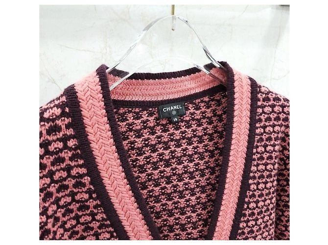 Chanel Kaschmir-Cardigan mit V-Ausschnitt und zwei Taschen Rot - Ansicht 3