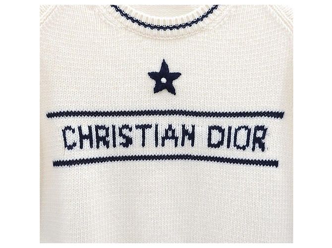 Dior Kurzarm-Strick aus Wolle und Kaschmir in Ecru - Ansicht 4