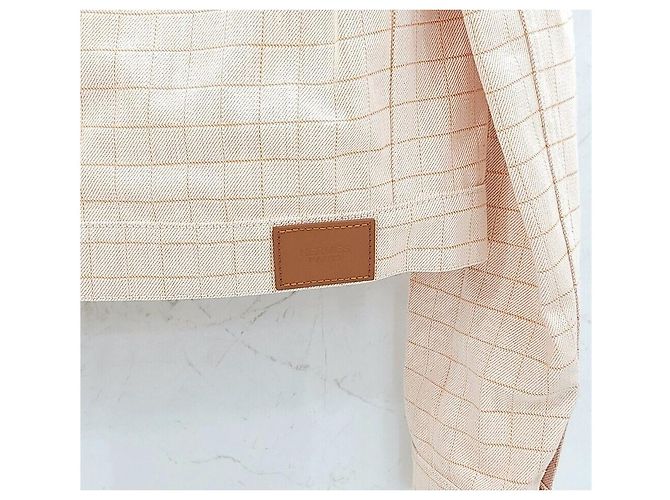 Hermès Chaqueta de algodón Tatter Sal Check Blanco - vista 4