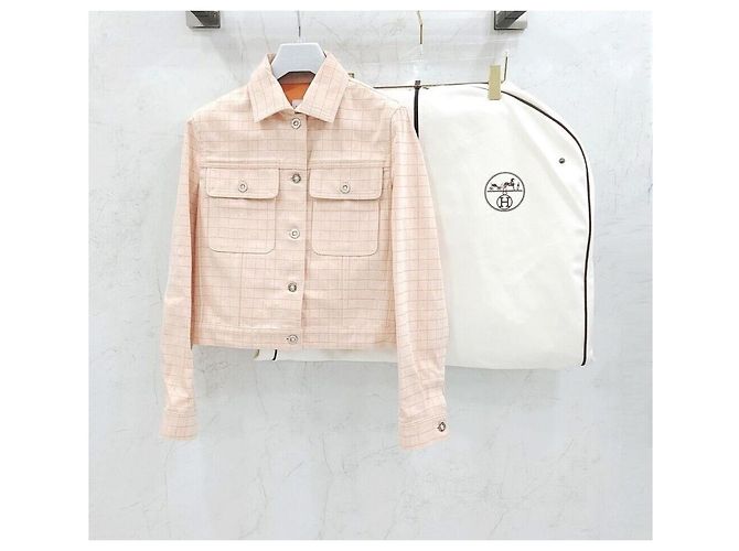 Hermès Chaqueta de algodón Tatter Sal Check Blanco - vista 7