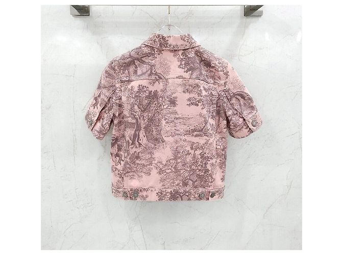 Dior Riviera Kurzarm-Twill-Denimjacke Rosa - Ansicht 2