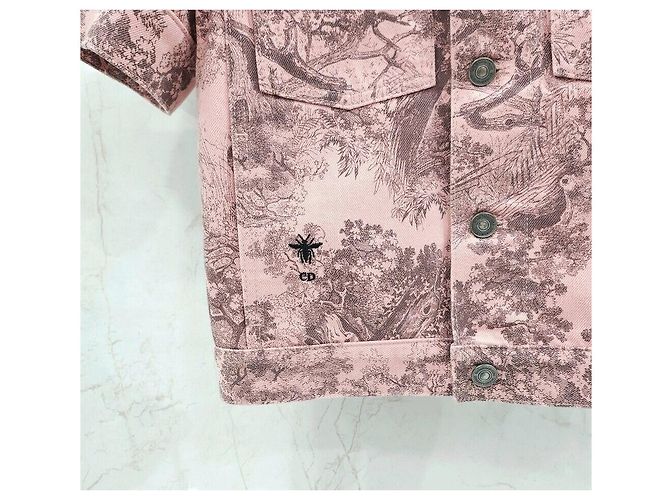 Dior Riviera Kurzarm-Twill-Denimjacke Rosa - Ansicht 4