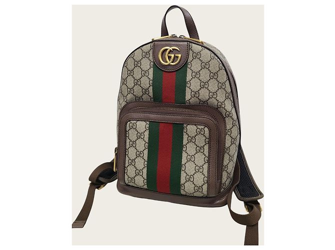 Gucci Zaino Piccolo Ophidia Web GG Supreme Beige Marrone - vista 2