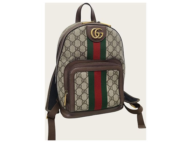 Gucci Zaino Piccolo Ophidia Web GG Supreme Beige Marrone - vista 3