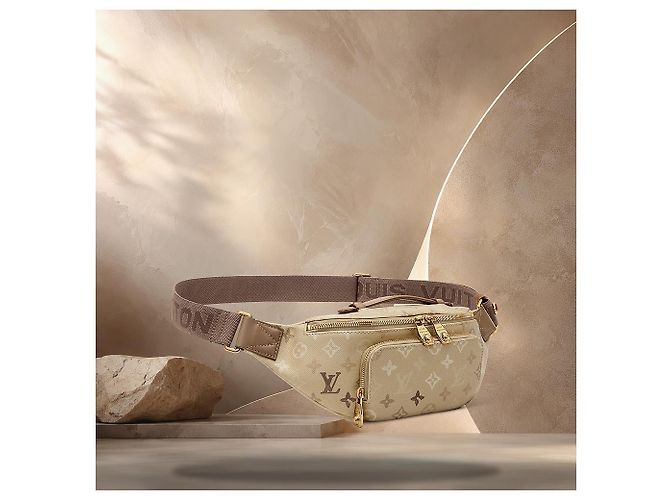 Bumbag Louis Vuitton Marsupio Rush Sand Beige Marrone - vista 3