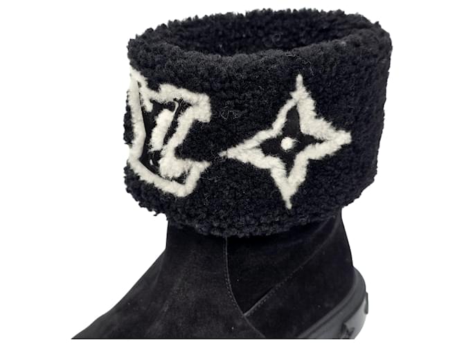 Louis Vuitton Botines planos Monogram Snowdrop Negro - vista 4