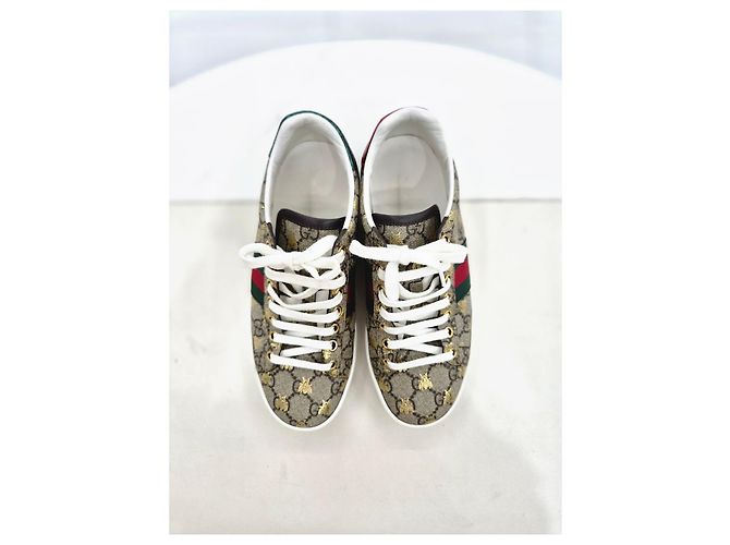 Gucci Sneakers Ace GG Supreme Bi Marrone - vista 11