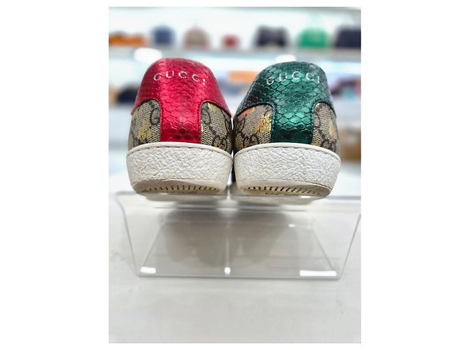 Gucci Sneakers Ace GG Supreme Bi Marrone - vista 17