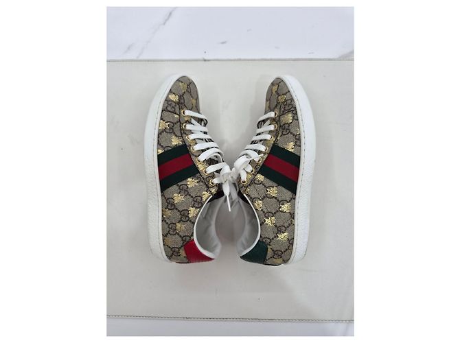 Gucci Sneakers Ace GG Supreme Bi Marrone - vista 21