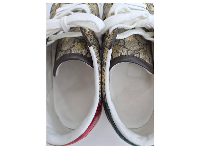 Gucci Sneakers Ace GG Supreme Bi Marrone - vista 8