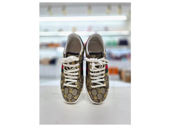 Gucci Sneakers Ace GG Supreme Bi Marrone - vista 9