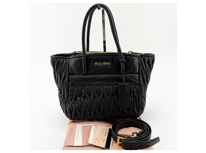 Miu Miu Borsa a tracolla Matelassé Napa Nero - vista 2