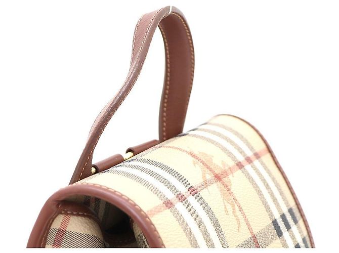 Burberry Classic Haymarket Check Pocket Drawstring Backpack Brown - view 4