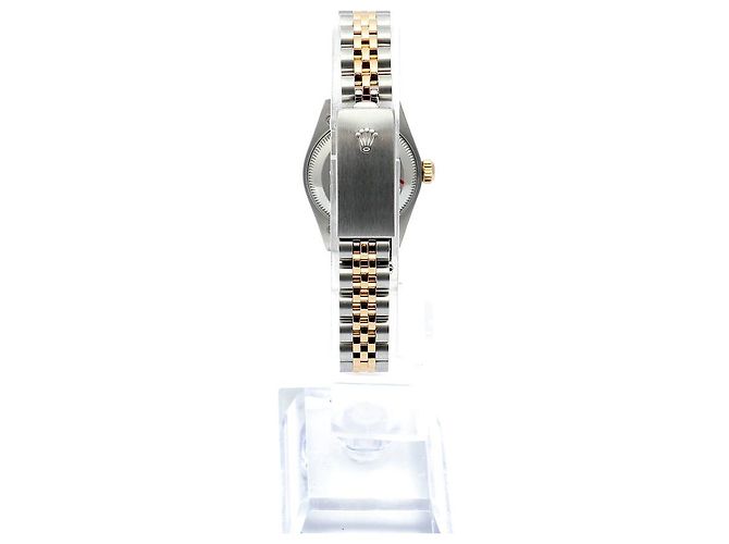 Rolex Orologio Combi da donna Datejust con diamanti originali e quadrante champagne gold D'oro - vista 6