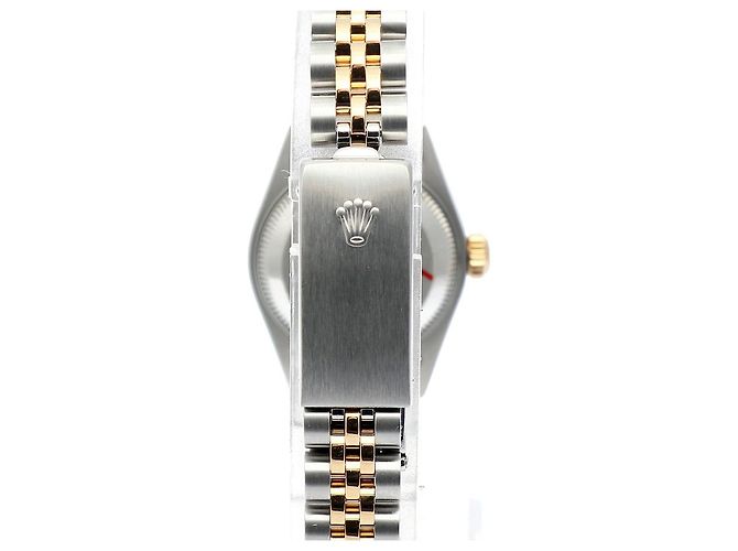 Rolex Orologio Combi da donna Datejust con diamanti originali e quadrante champagne gold D'oro - vista 7