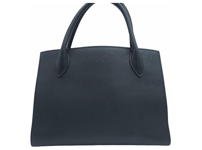 Prada Borsa Tote Media in Pelle Saffiano Nera Nero - vista 5