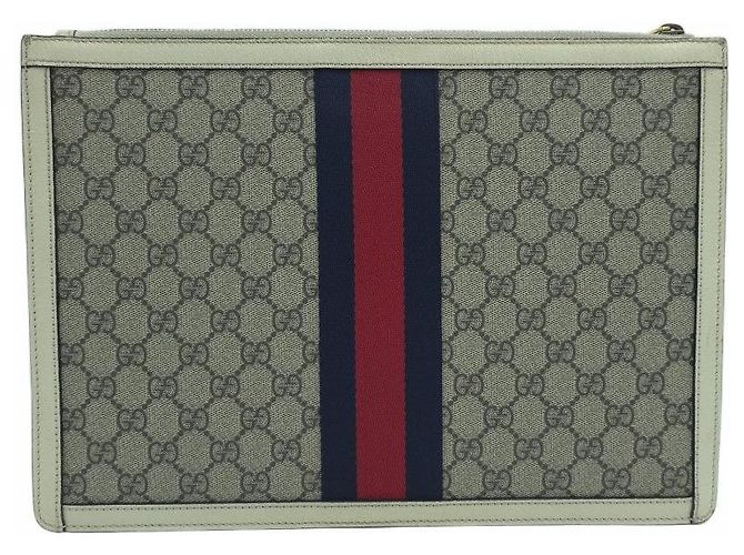 Gucci Borsa a Pochette Portfolio Ophidia GG Supreme Marrone - vista 11