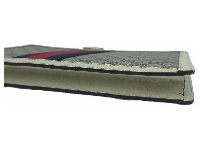 Gucci Borsa a Pochette Portfolio Ophidia GG Supreme Marrone - vista 13