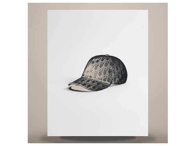 Dior Boné Oblique em jacquard de algodão preto - vista 2