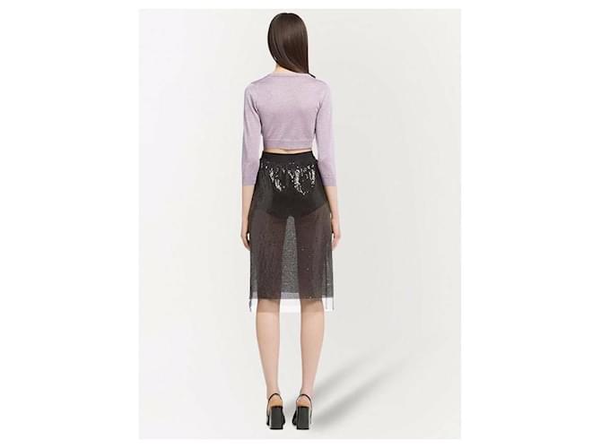 Prada Kurzes Lurex-Cardigan Lila - Ansicht 6