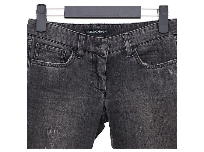 Dolce & Gabbana Slim Fit Damaged Jeans Marrone - vista 2