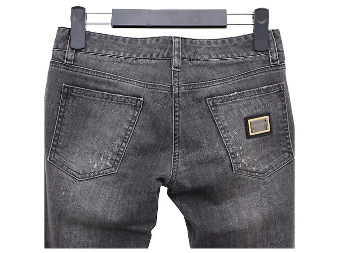 Dolce & Gabbana Slim Fit Damaged Jeans Marrone - vista 5