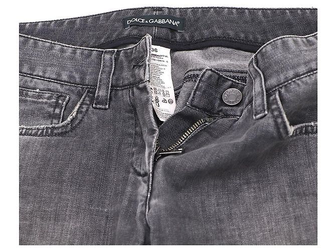 Dolce & Gabbana Slim Fit Damaged Jeans Marrone - vista 7