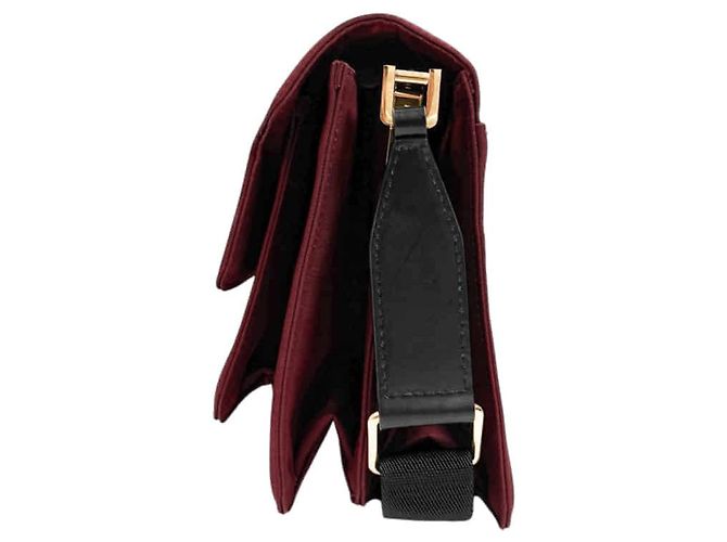 Marni Borsa a tracolla Trunk in nylon Saffiano Burgundy Medium Rosso - vista 6