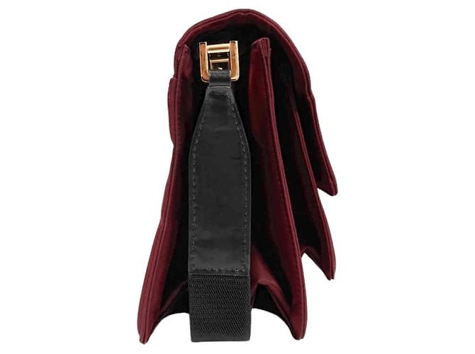 Marni Borsa a tracolla Trunk in nylon Saffiano Burgundy Medium Rosso - vista 8