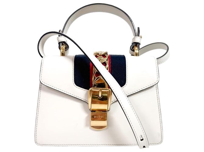 Gucci Borsa Tote Two-Way Ophidia Sylvie con manici superiori Mini White Bianco - vista 4