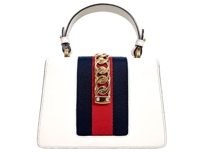 Gucci Borsa Tote Two-Way Ophidia Sylvie con manici superiori Mini White Bianco - vista 7