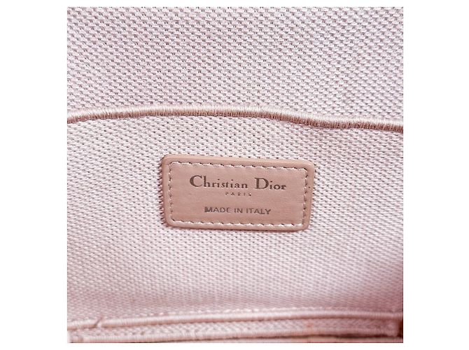 Dior Travel Cannage Embroidery Mesh Vanity Case Tote Bag Pink Large - view 11