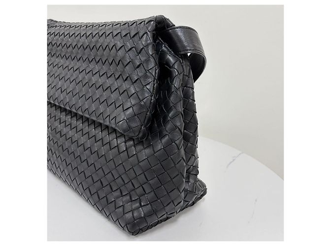 Bottega Veneta Borsa a Tracolla Intrecciato Nera Nero - vista 11