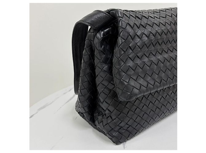 Bottega Veneta Borsa a Tracolla Intrecciato Nera Nero - vista 12