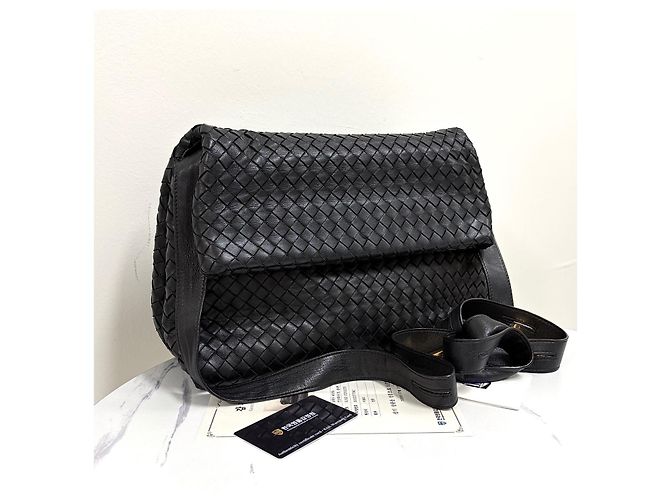 Bottega Veneta Borsa a Tracolla Intrecciato Nera Nero - vista 2