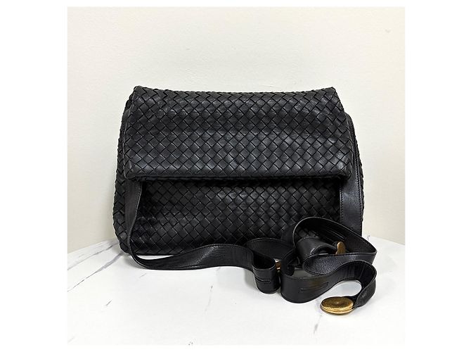 Bottega Veneta Borsa a Tracolla Intrecciato Nera Nero - vista 7