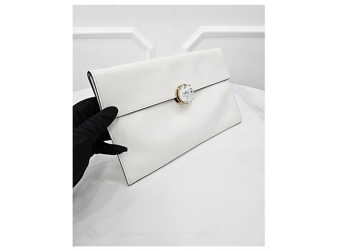Miu Miu Clutch in cristallo bianca Bianco - vista 2